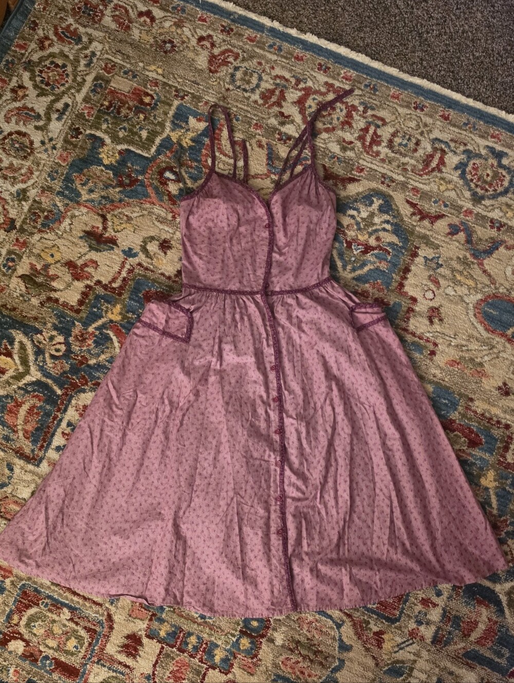 OPEN TO OFFERS Gunne Sax Mauve Pink Spaghetti-Strap Midi Dress